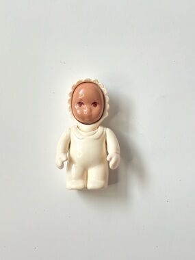 Vintage Little Tikes Dollhouse Size African American Black Baby Doll White PJS